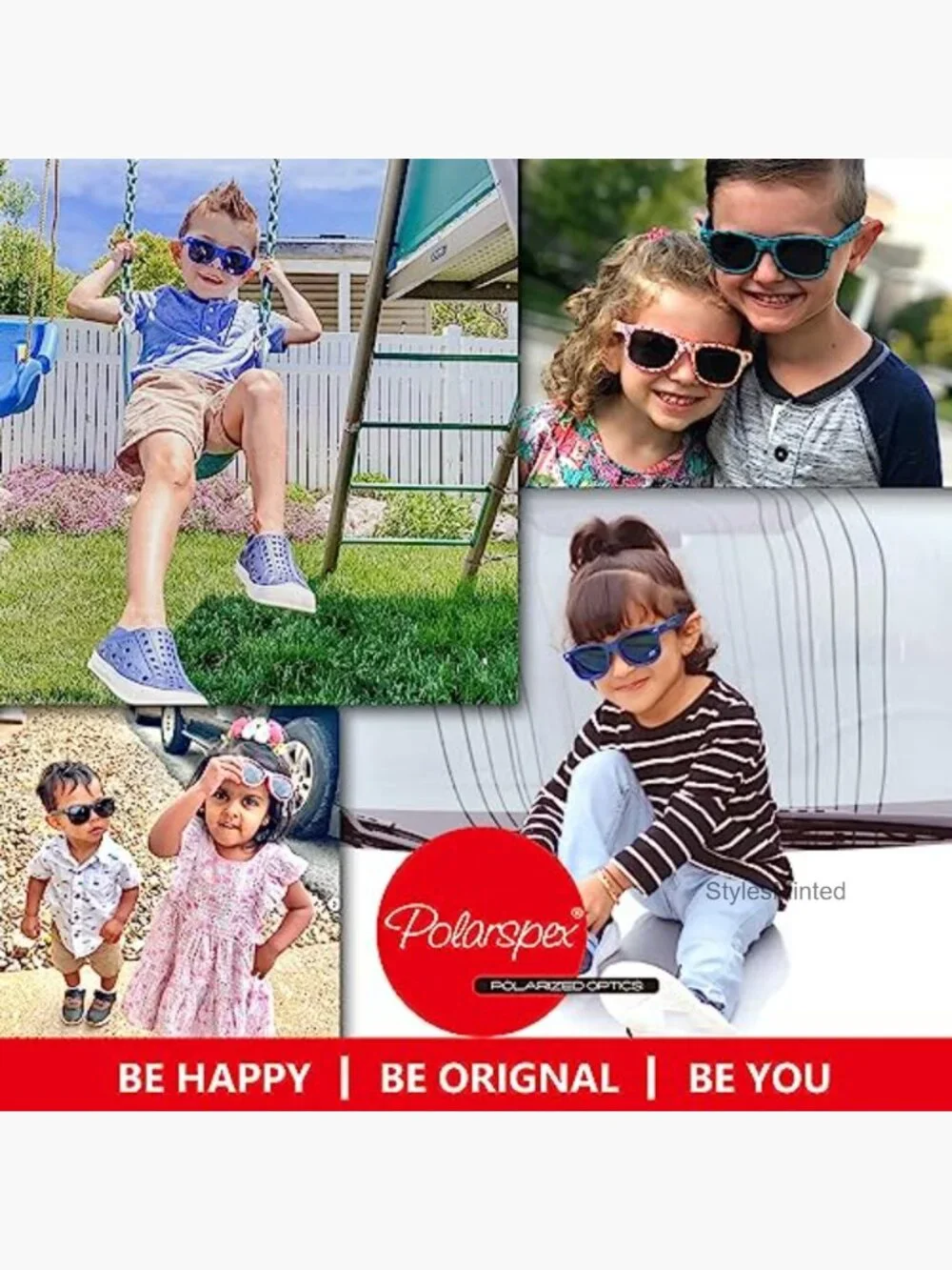 Girls Oversized Square Polarized Sunglasses BPA Free